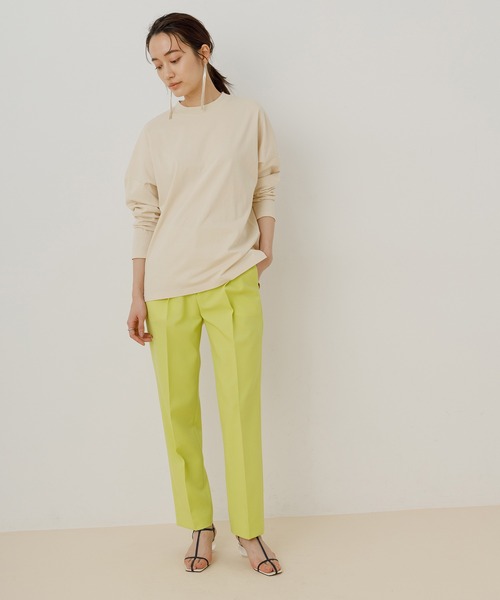 ADAM ET ROPE'(アダムエロペ)の「【一部WEB限定】クルーネックコットン長袖TEE(Tシャツ/カットソー・レディース・ホワイト/ベージュ/ブラック系その他/ベージュ系その他・FREE)」の10枚目の写真