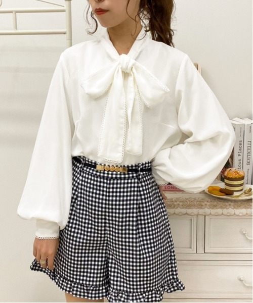 apres jour(アプレジュール)の「ピコレースボウタイブラウス【ZOZOTOWN限定アイテム】【1AP】(シャツ/ブラウス・レディース・ライトベージュ/アイボリー/オフホワイト・X-LARGE/フリー)」の6枚目の写真