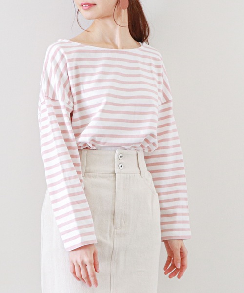 archives(アルシーヴ)の「ボーダープルオーバー(Tシャツ/カットソー・レディース・ピンク/ミント/グリーン/ベージュ・MEDIUM)」の17枚目の写真