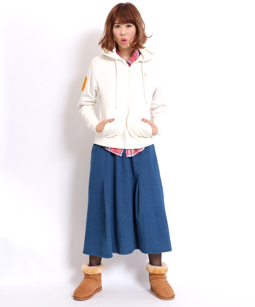 GIORDANO（ジョルダーノ）の「[GIORDANO]ライオン刺繍フルジップスウェットパーカー（パーカー・レディース・ブラック/グレー/グリーン/オレンジ/ホワイト/ピンク・LARGE/MEDIUM）」の19枚目の写真