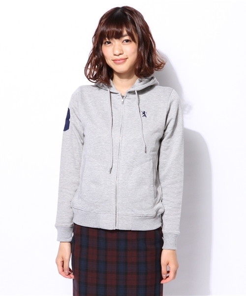 GIORDANO（ジョルダーノ）の「[GIORDANO]ライオン刺繍フルジップスウェットパーカー（パーカー・レディース・ブラック/グレー/グリーン/オレンジ/ホワイト/ピンク・LARGE/MEDIUM）」の10枚目の写真