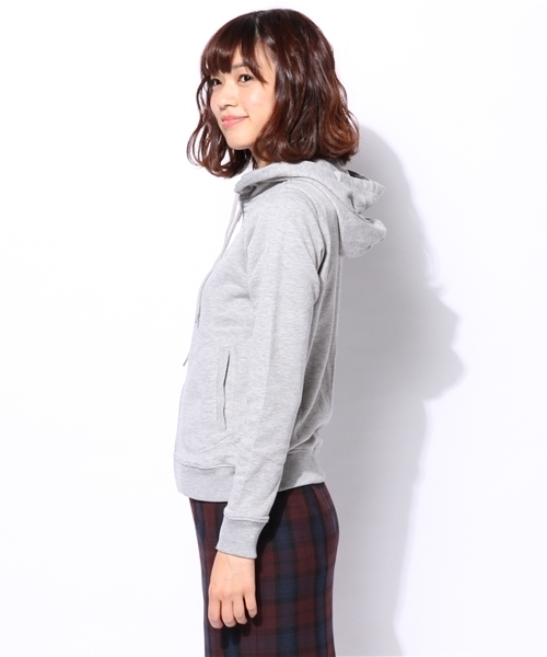 GIORDANO（ジョルダーノ）の「[GIORDANO]ライオン刺繍フルジップスウェットパーカー（パーカー・レディース・ブラック/グレー/グリーン/オレンジ/ホワイト/ピンク・LARGE/MEDIUM）」の11枚目の写真