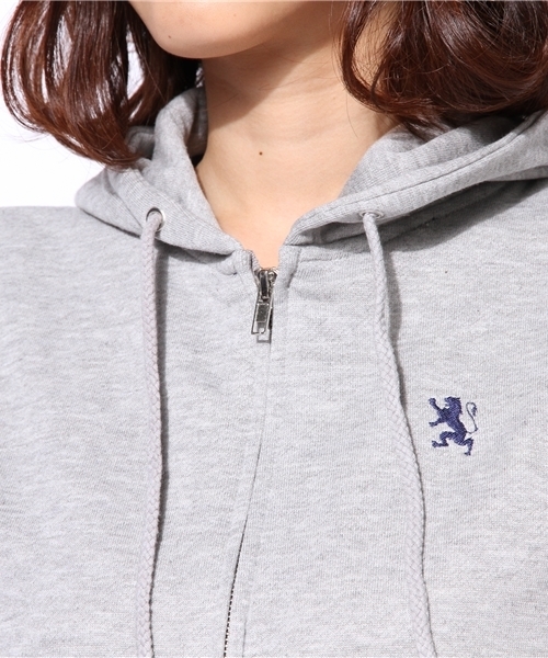 GIORDANO（ジョルダーノ）の「[GIORDANO]ライオン刺繍フルジップスウェットパーカー（パーカー・レディース・ブラック/グレー/グリーン/オレンジ/ホワイト/ピンク・LARGE/MEDIUM）」の14枚目の写真