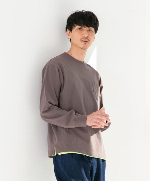 coen（コーエン）の「USAコットン天竺ロングスリーブTシャツ（Tシャツ/カットソー・メンズ・ネイビー/ダークグレー/ホワイト・LARGE/MEDIUM/X-LARGE/SMALL）」の3枚目の写真