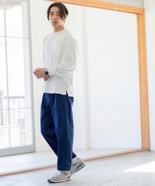 coen（コーエン）の「USAコットン天竺ロングスリーブTシャツ（Tシャツ/カットソー・メンズ・ネイビー/ダークグレー/ホワイト・LARGE/MEDIUM/X-LARGE/SMALL）」の6枚目の写真