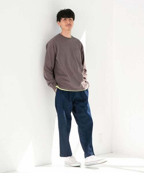 coen（コーエン）の「USAコットン天竺ロングスリーブTシャツ（Tシャツ/カットソー・メンズ・ネイビー/ダークグレー/ホワイト・LARGE/MEDIUM/X-LARGE/SMALL）」の14枚目の写真