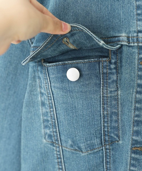 n'OrLABEL（ノアールレーベル）の「『シンプルデニムジャケット』（デニムジャケット・レディース・インディゴブルー/ブルー・1/2）」の18枚目の写真
