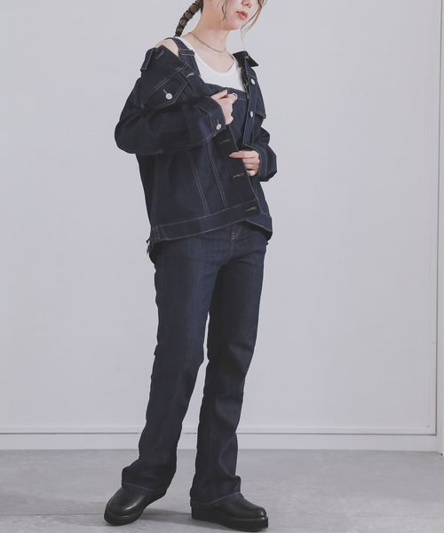 n'OrLABEL（ノアールレーベル）の「『シンプルデニムジャケット』（デニムジャケット・レディース・インディゴブルー/ブルー・1/2）」の6枚目の写真