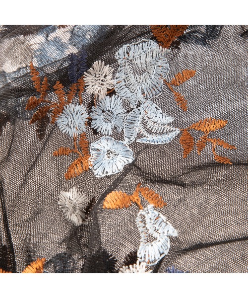 Francfranc（フランフラン）の「チュールバッグ フラワー ブルー×ブラック（ハンドバッグ・レディース・マルチ・FREE）」の5枚目の写真