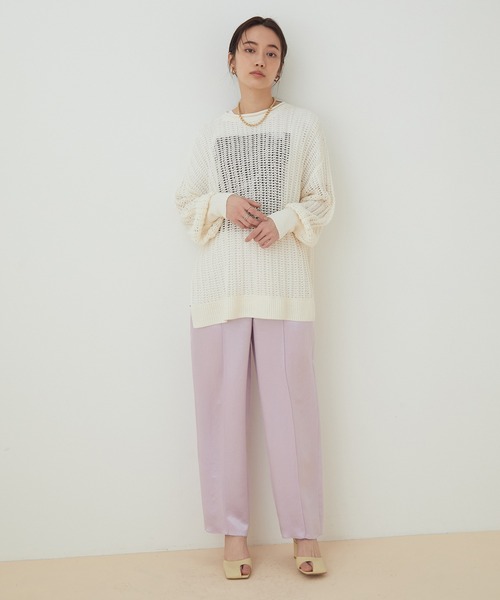 ADAM ET ROPE'（アダムエロペ）の「リネン透かし編みプルオーバー（ニット/セーター・レディース・ブルー系その他/ホワイト/イエロー系その他・FREE）」の5枚目の写真