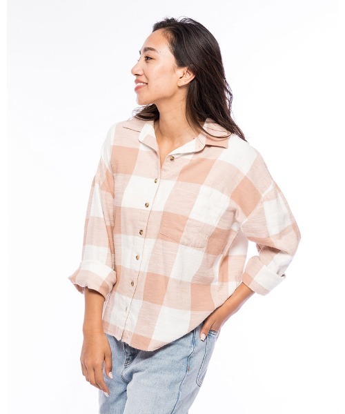 BILLABONG(ビラボン)の「BILLABONG レディース 【A DAYDREAM AWAY】 長袖シャツ【2021年春夏モデル】/ビラボン チェック柄(シャツ/ブラウス・レディース・チェック・SMALL)」の6枚目の写真
