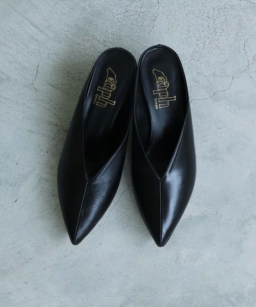 caph(カーフ)の「■carmen salas × caph カバーヒールミュール(その他シューズ・レディース・ブラック/ライトグリーン系・38/36/37)」の10枚目の写真