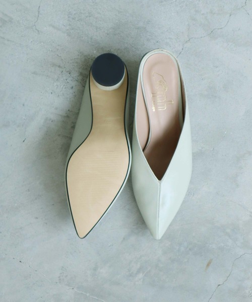 caph(カーフ)の「■carmen salas × caph カバーヒールミュール(その他シューズ・レディース・ブラック/ライトグリーン系・38/36/37)」の4枚目の写真