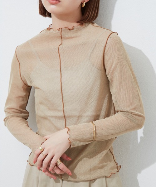 Aunt Marie's（アントマリーズ）の「リバーシブルメローロングスリーブトップス/AUNT MARIE'S（Tシャツ/カットソー・レディース・ブラック/パープル/ベージュ/グリーン・FREE）」の2枚目の写真