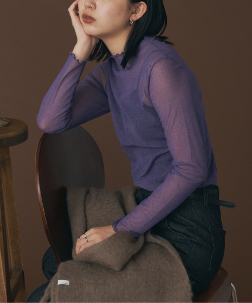 Aunt Marie's（アントマリーズ）の「リバーシブルメローロングスリーブトップス/AUNT MARIE'S（Tシャツ/カットソー・レディース・ブラック/パープル/ベージュ/グリーン・FREE）」の4枚目の写真