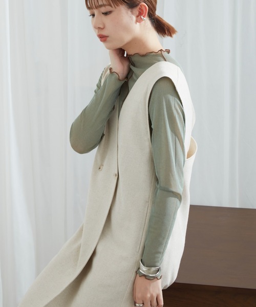 Aunt Marie's（アントマリーズ）の「リバーシブルメローロングスリーブトップス/AUNT MARIE'S（Tシャツ/カットソー・レディース・ブラック/パープル/ベージュ/グリーン・FREE）」の3枚目の写真