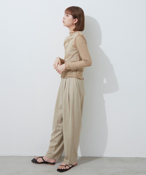 Aunt Marie's（アントマリーズ）の「リバーシブルメローロングスリーブトップス/AUNT MARIE'S（Tシャツ/カットソー・レディース・ブラック/パープル/ベージュ/グリーン・FREE）」の5枚目の写真