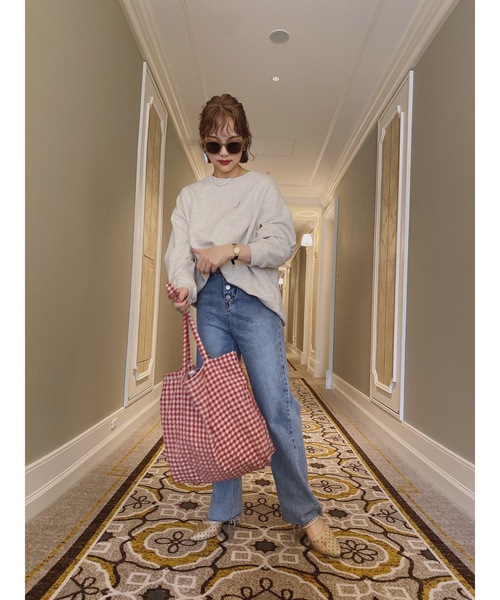 JUMELLE（ジュメロ）の「ギンガムエコバッグ（エコバッグ/サブバッグ・レディース・レッド・FREE）」の6枚目の写真