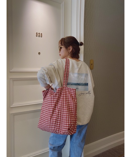 JUMELLE（ジュメロ）の「ギンガムエコバッグ（エコバッグ/サブバッグ・レディース・レッド・FREE）」の16枚目の写真