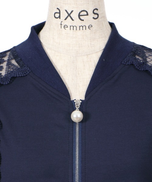 axes femme(アクシーズファム)の「レース切替カットブルゾン(その他アウター・レディース・ネイビー/ホワイト・MEDIUM)」の21枚目の写真