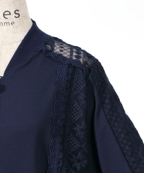 axes femme(アクシーズファム)の「レース切替カットブルゾン(その他アウター・レディース・ネイビー/ホワイト・MEDIUM)」の10枚目の写真