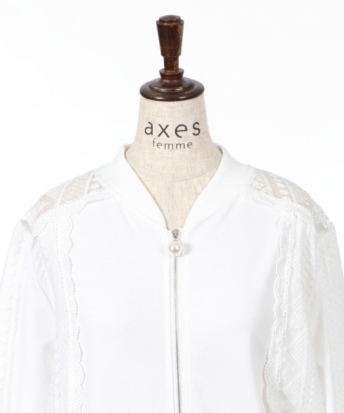 Axesレース切替カットブルゾン その他アウター Axes Femme アクシーズファム のファッション