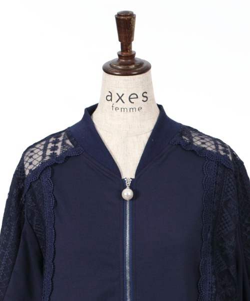 axes femme(アクシーズファム)の「レース切替カットブルゾン(その他アウター・レディース・ネイビー/ホワイト・MEDIUM)」の12枚目の写真