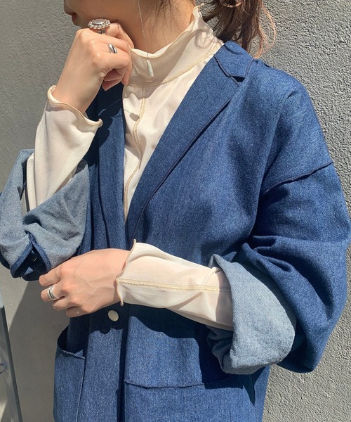 Kastane（カスタネ）の「チュールハイネックインナー（Tシャツ/カットソー・レディース・ネイビー/グリーン系その他/アイボリー/サックスブルー・FREE）」の2枚目の写真