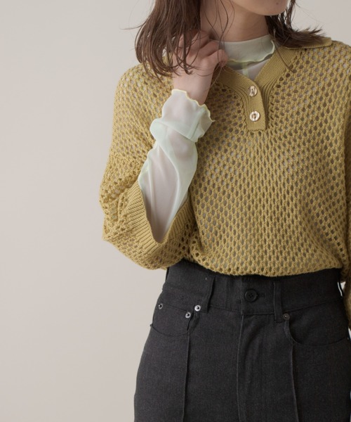 Kastane（カスタネ）の「チュールハイネックインナー（Tシャツ/カットソー・レディース・ネイビー/グリーン系その他/アイボリー/サックスブルー・FREE）」の8枚目の写真