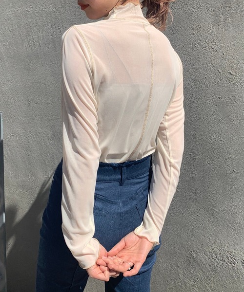 Kastane（カスタネ）の「チュールハイネックインナー（Tシャツ/カットソー・レディース・ネイビー/グリーン系その他/アイボリー/サックスブルー・FREE）」の18枚目の写真