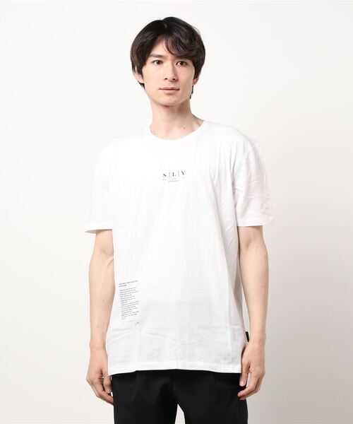 SISLEY(シスレー)の「コットンプリント半袖Tシャツ・カットソー(Tシャツ/カットソー・メンズ・ブラック/オフホワイト/ホワイト/ネイビー・MEDIUM/LARGE/X-LARGE/SMALL)」の1枚目の写真