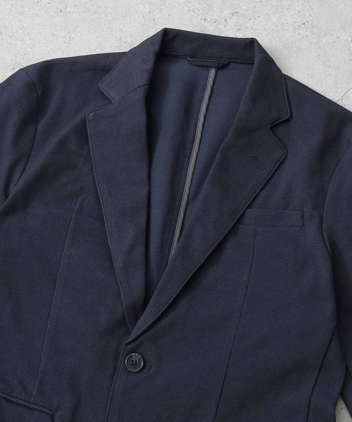 ZIP FIVE(ジップファイブ)の「【ZIP FIVE】2WAYストレッチイージーケアクイックドライ サーフニットテーラードジャケット(テーラードジャケット・メンズ・ブルー/ネイビー/グレー・MEDIUM/LARGE/SMALL/X-LARGE)」の4枚目の写真