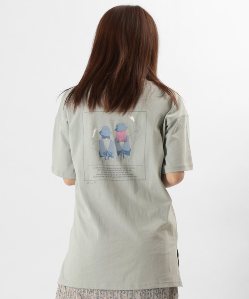 イラスト Girls ビッグシルエット ロゴプリント バックプリント A オーバーサイズ 半袖tシャツ Tシャツ カットソー Make Pease A トップス セール Ray メイク ア Pease レイ のファッション Sign