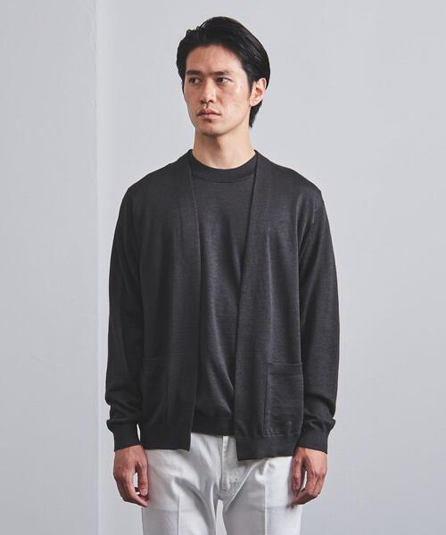 UNITED ARROWS（ユナイテッドアローズ）の「＜UNITED ARROWS＞ ラミー/ポリエステル ノーボタン カーディガン（カーディガン/ボレロ・メンズ・ダークブラウン/オリーブ/ダークグレー・SMALL/MEDIUM/LARGE/X-LARGE）」の11枚目の写真