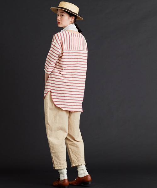 Malle（マル）の「malle ハイカウントダンプ　裾タックパンツ（その他パンツ・レディース・ベージュ/チャコールグレー・FREE）」の11枚目の写真