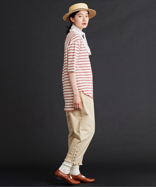 Malle（マル）の「malle ハイカウントダンプ　裾タックパンツ（その他パンツ・レディース・ベージュ/チャコールグレー・FREE）」の8枚目の写真