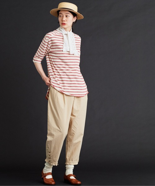 Malle（マル）の「malle ハイカウントダンプ　裾タックパンツ（その他パンツ・レディース・ベージュ/チャコールグレー・FREE）」の17枚目の写真