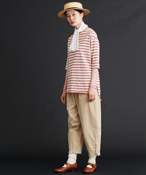 Malle（マル）の「malle ハイカウントダンプ　裾タックパンツ（その他パンツ・レディース・ベージュ/チャコールグレー・FREE）」の12枚目の写真