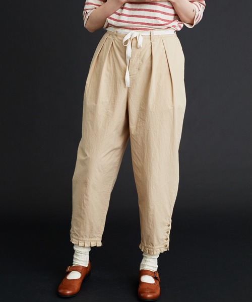 Malle（マル）の「malle ハイカウントダンプ　裾タックパンツ（その他パンツ・レディース・ベージュ/チャコールグレー・FREE）」の16枚目の写真