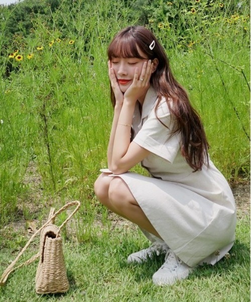 SONA（ソナ）の「SONYUNARA ベーシックミニワンピース（ワンピース・レディース・ダークグレー/ライトベージュ・FREE）」の14枚目の写真