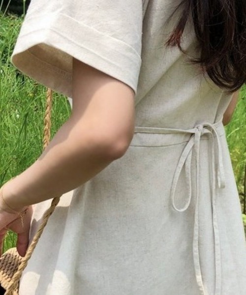 SONA（ソナ）の「SONYUNARA ベーシックミニワンピース（ワンピース・レディース・ダークグレー/ライトベージュ・FREE）」の3枚目の写真