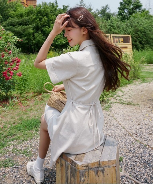 SONA（ソナ）の「SONYUNARA ベーシックミニワンピース（ワンピース・レディース・ダークグレー/ライトベージュ・FREE）」の10枚目の写真