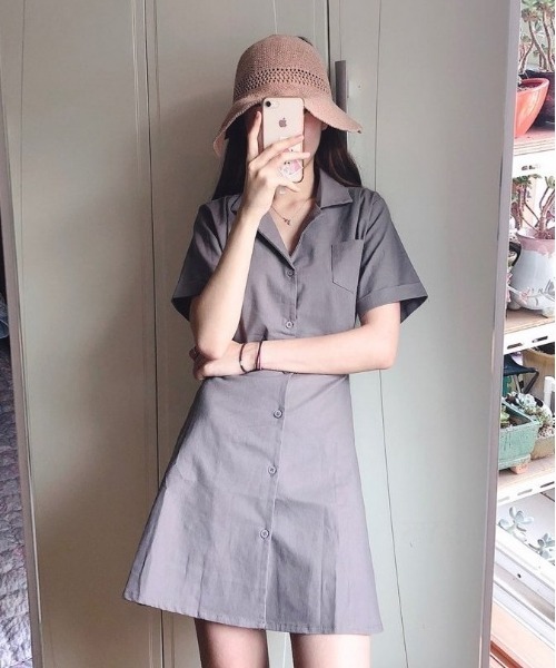 SONA（ソナ）の「SONYUNARA ベーシックミニワンピース（ワンピース・レディース・ダークグレー/ライトベージュ・FREE）」の13枚目の写真