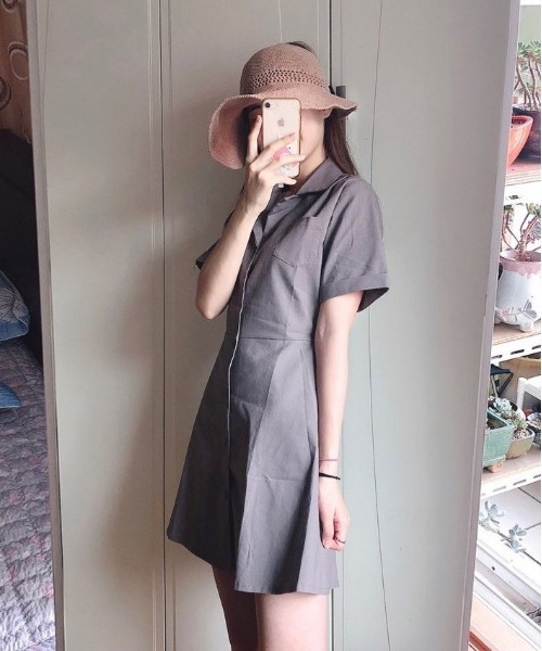 SONA（ソナ）の「SONYUNARA ベーシックミニワンピース（ワンピース・レディース・ダークグレー/ライトベージュ・FREE）」の20枚目の写真