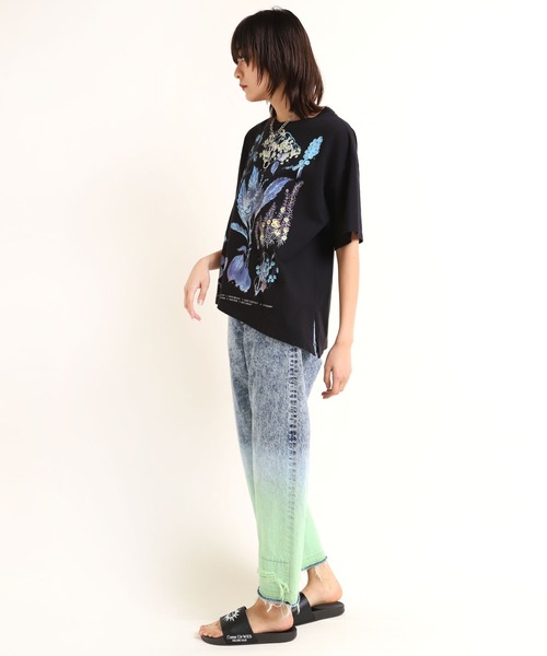 RNA（アールエヌエー）の「M1682 ベリーボタニカルプリントBIG-Tシャツ（Tシャツ/カットソー・レディース・ミント/ブラック/ホワイト・MEDIUM）」の8枚目の写真