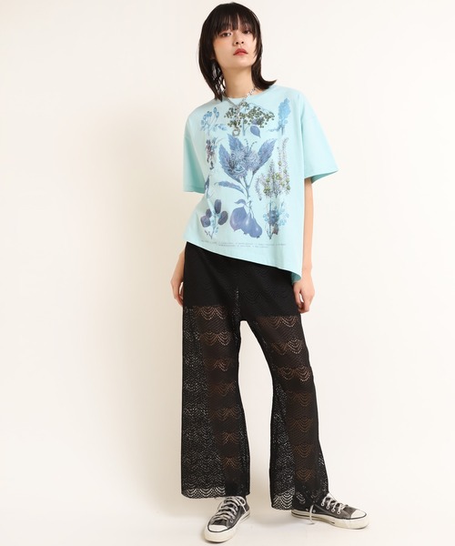 RNA（アールエヌエー）の「M1682 ベリーボタニカルプリントBIG-Tシャツ（Tシャツ/カットソー・レディース・ミント/ブラック/ホワイト・MEDIUM）」の12枚目の写真