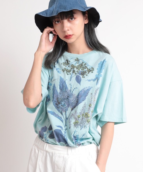 RNA（アールエヌエー）の「M1682 ベリーボタニカルプリントBIG-Tシャツ（Tシャツ/カットソー・レディース・ミント/ブラック/ホワイト・MEDIUM）」の21枚目の写真