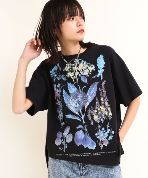 RNA（アールエヌエー）の「M1682 ベリーボタニカルプリントBIG-Tシャツ（Tシャツ/カットソー・レディース・ミント/ブラック/ホワイト・MEDIUM）」の22枚目の写真