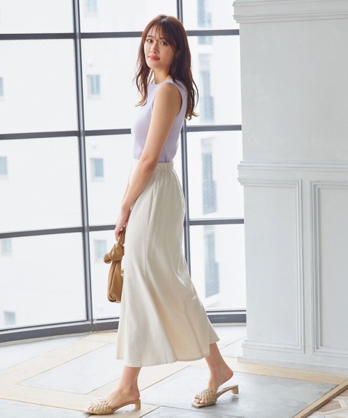 KOBE LETTUCE（コウベレタス）の「リネンブレンドストレッチマーメイドスカート（スカート・レディース・ブルー/ホワイト系その他/グリーン・FREE）」の8枚目の写真