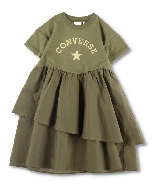 CONVERSE（コンバース）の「【CONVERSE/コンバース】アシンメトリー半袖ワンピース（ワンピース・キッズ・ネイビー/カーキ・110cm/130cm/100cm/120cm/140cm）」の8枚目の写真